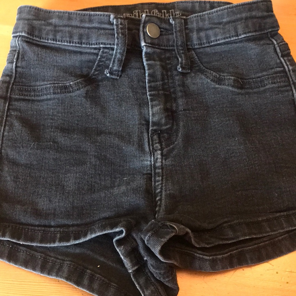Black jean shorts